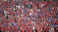 Penonton Asian Games 2018. (ANTARA FOTO/INASGOC/Dhemas Reviyanto/Sup/18)