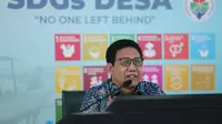 Menteri Abdul Halim Iskandar saat memberikan keterangan pers secara virtual tentang status hukum BUMDes dan data SDGs Desa