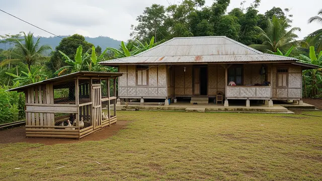 Rumah Kampung dengan Halaman untuk Ternak Kecil