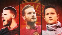 Manchester United - David De Gea, Juan Mata, Ander Herrera (Bola.com/Lamya Dinata/Adreanus Titus)