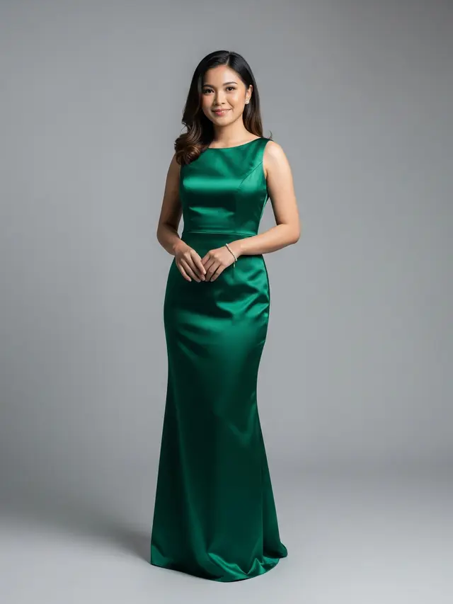 Model Baju Bridesmaid Emerald Green Model Sheath