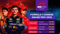 Jadwal siaran langsung Formula 1 Heineken Chinese Grand Prix 2025 di Vidio. Saksikan Formula 1 Heineken Chinese Grand Pprix 2025 akhir pekan ini hanya di layanan OTT Vidio. (sum. doc. vidio.com)