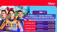 Link Live Streaming F1 GP Mexico 2025: Tayang Eksklusif di Vidio