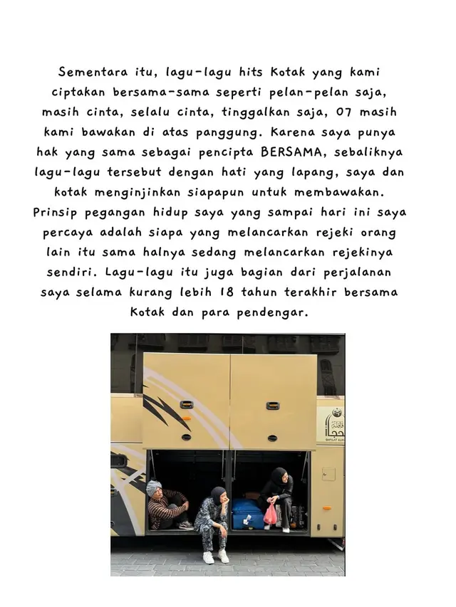 Pernyataan sikap Tantri Kotak. (Foto: Dok. Instagram @tantrisyalindri)