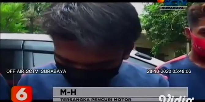 VIDEO: Polisi Ciduk Komplotan Pencuri Motor dan Pemalsu STNK di Surabaya
