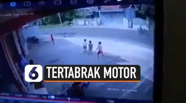 NGERI, BOCAH TERTABRAK MOTOR HINGGA TERPENTAL SAAT MENYEBERANG