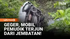 Sebuah mobil pemudik terjun dari Jembatan Medangan di Jalan Raya Desa Metatu, Kecamatan Benjeng, Kabupaten Gresik, Selasa sore. Kecelakaan terjadi saat pengemudi berusaha menghindari sepeda motor yang datang dari arah berlawanan, mengakibatkan kendar...
