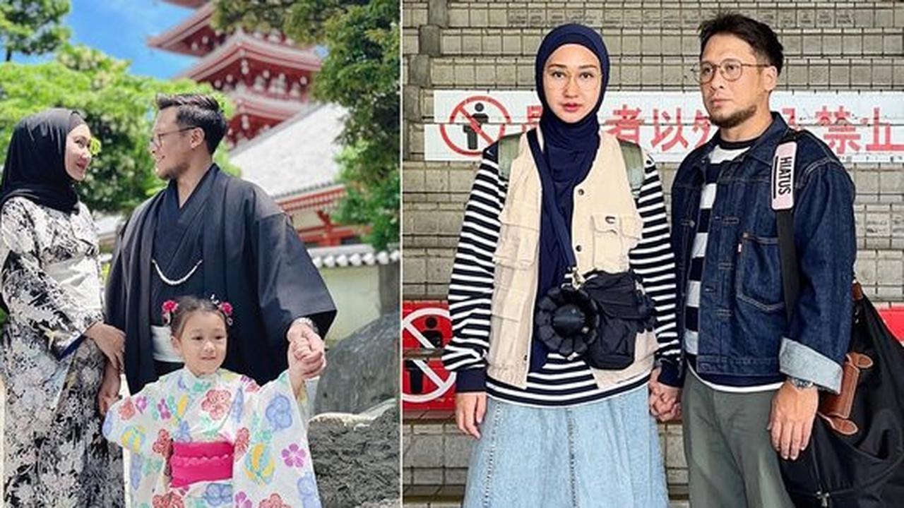 8 Potret Dian Pelangi Berlibur ke Jepang Bersama Suami dan Anak, Gaya Hijabnya Menjadi Sorotan