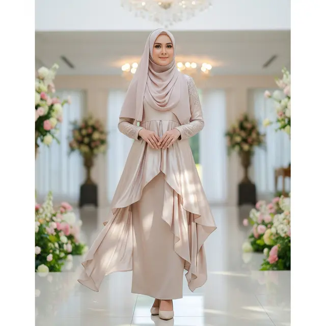 Model Gamis Potongan Dua Tingkat untuk Lebaran 2026