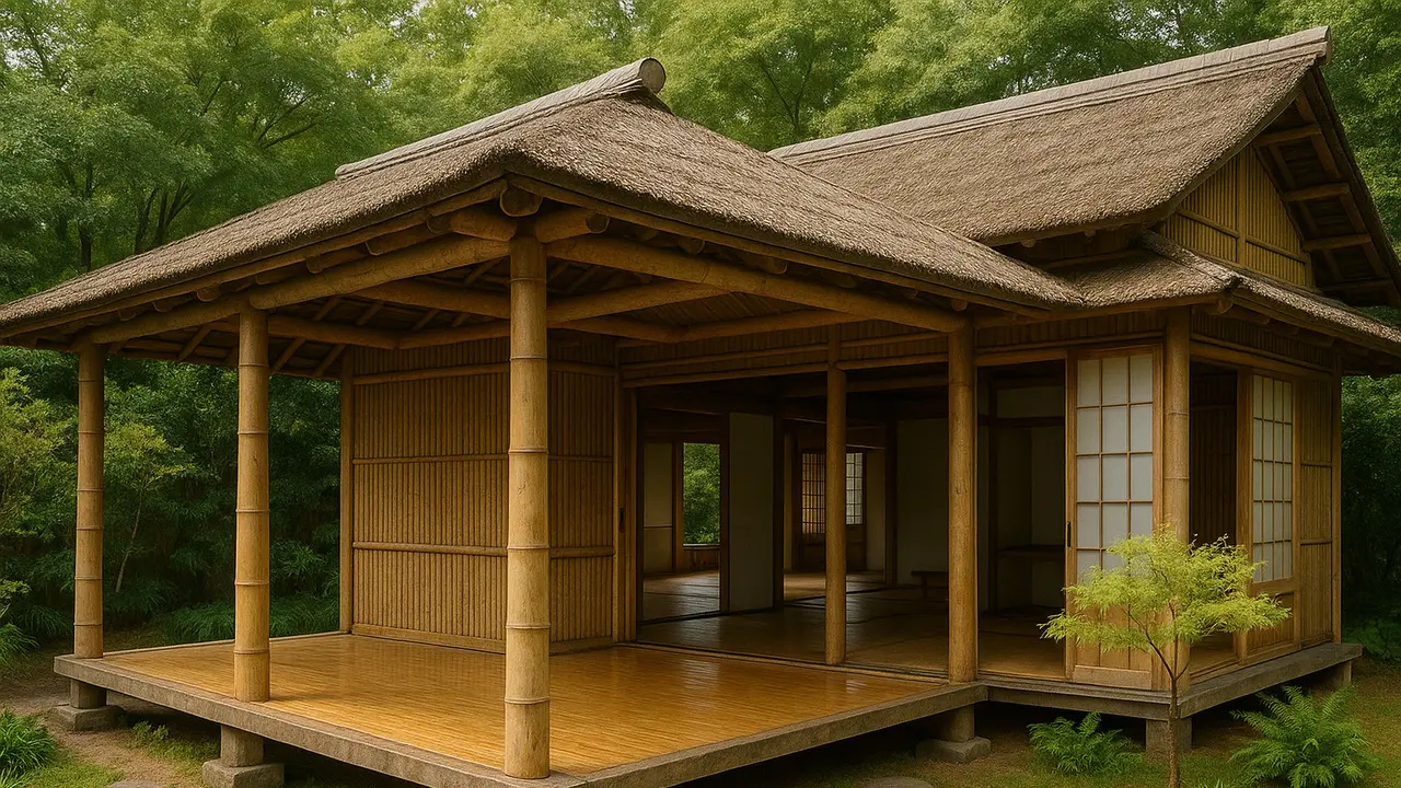 Gambar Desain Rumah Bambu Sederhana dan Murah (Image by Chatgpt)