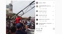 Video sekelompok anggota Ormas menggeruduk Polres Metro Depok. (Instagram @cetul.22)