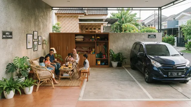 Area Lounge Multifungsi yang Bisa Berubah Menjadi Tempat Parkir Model Multifungsi yang Nyaman Digunakan Setiap Hari
