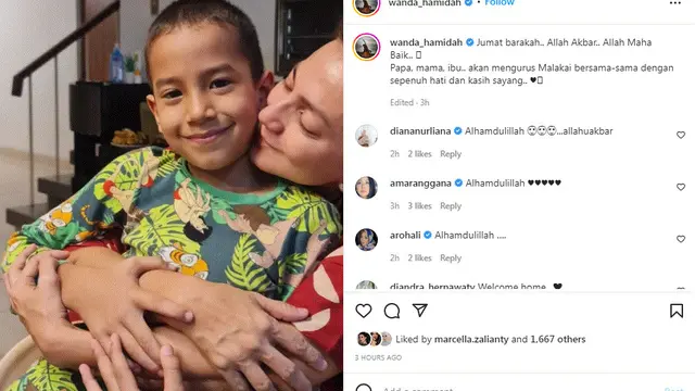 Wanda Hamidah akhirnya bertemu dengan buah hatinya setelah terpisahkan selama sebulan