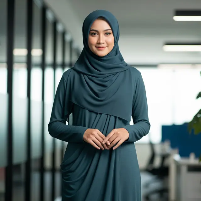 Gamis untuk Kerja yang Praktis dan Resmi (Image by Gemini AI)