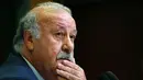 Pelatih Spanyol, Vicente del Bosque saat memberikan keterangan kepada awak media di Las Rozas, Spanyol, (17/5/2016). Sebagai juara bertahan Spanyol berada di grup D bersama Republik Ceko, Turki dan Kroasia. (REUTERS / Juan Medina)