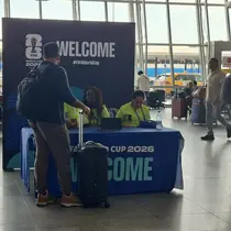 Jurnalis Bola.com, Hery Kurniawan, tiba di New York, Amerika Serikat, untuk meliput Piala Dunia 2026. (Bola.com/Hery Kurniawan)