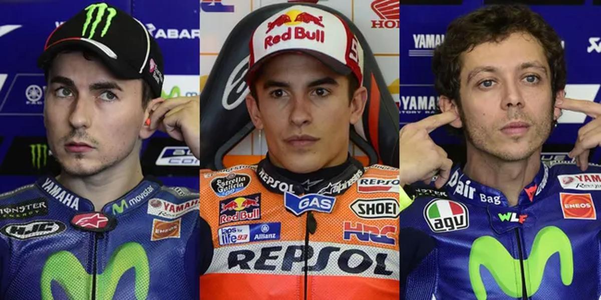 Jorge Lorenzo, Marc Marquez dan Valentino Rossi (c) AFP