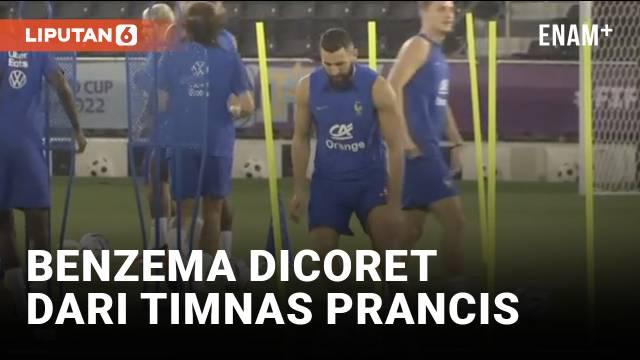 Karim Benzema dipastikan absen memperkuat timnas Prancis di Piala Dunia Qatar. Benzema mengalami cedera di sesi latihan hari Sabtu dan hasil pemeriksaan MRI membutuhkan waktu penyembuhan selama 3 minggu.