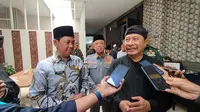 Pj. Bupati Garut Barnas Adjidin, selepas evaluasi Penyelenggara Haji dan Tasyakur Binni'mah tingkat Kabupaten Garut Tahun 2024 M/1445 H, Kamis (1/8/2024). (Liputan6.com/Jayadi Supriadin)