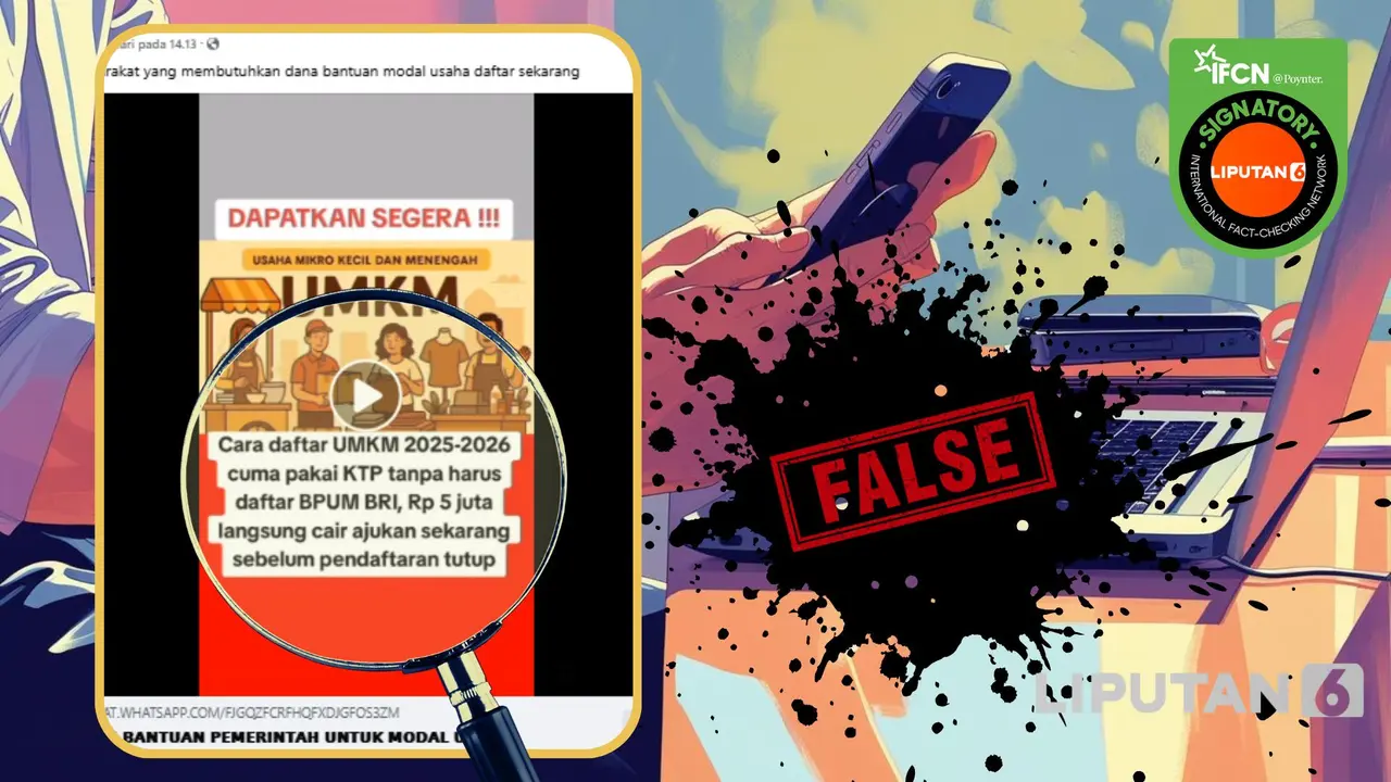Tangkapan layar klaim link pendaftaran bantuan modal usaha UMKM