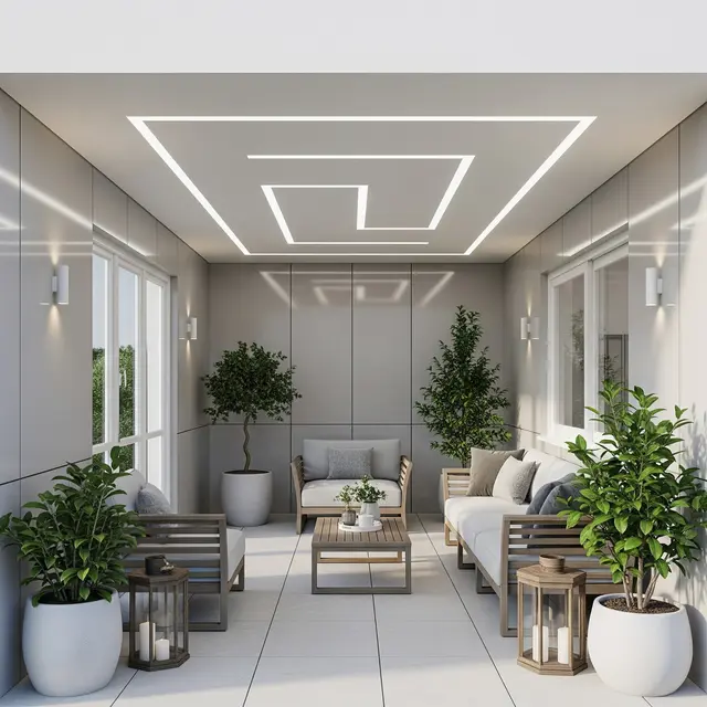 Model Plafon Teras Rumah Kecil yang Bikin Area Depan Terasa Lebih Tinggi (Image by Gemini AI)