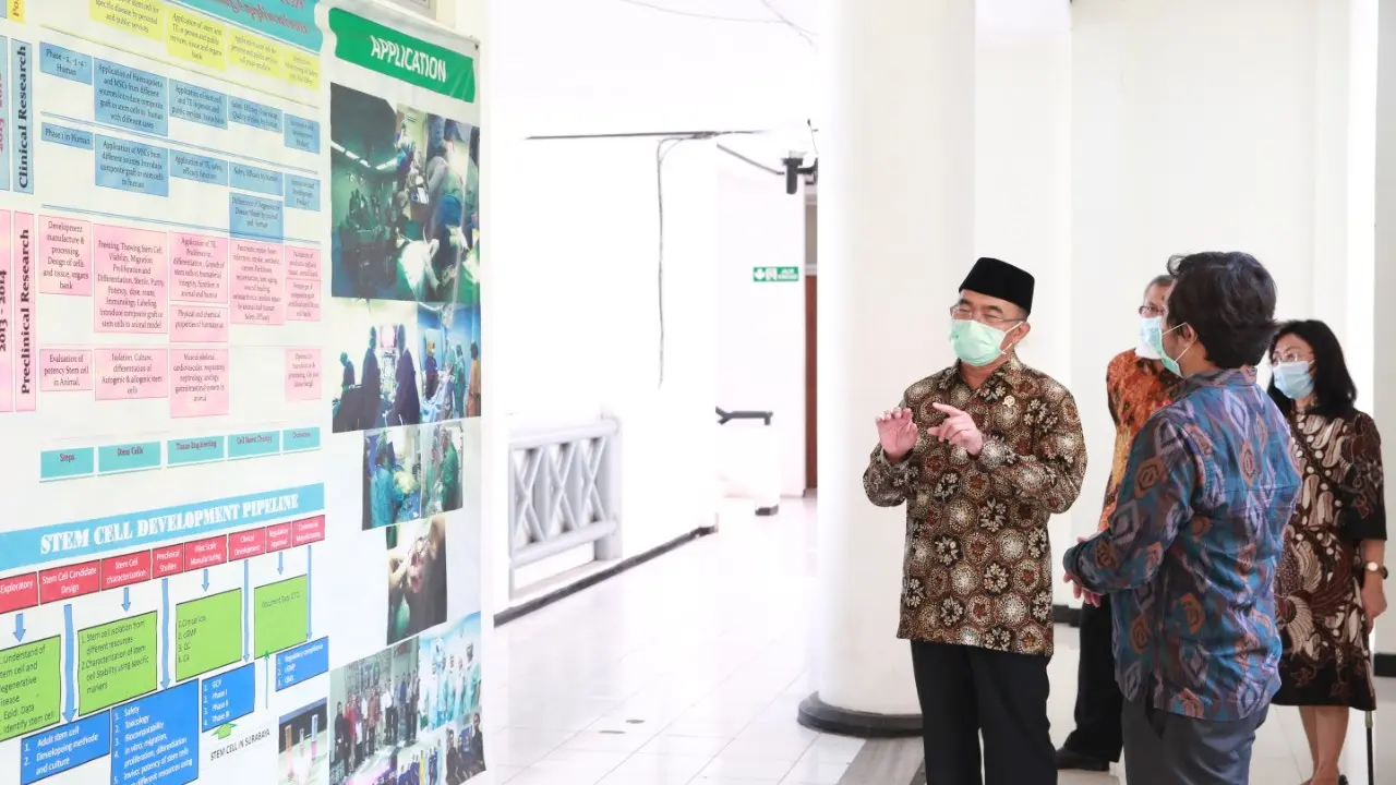 Menko PMK Muhadjir Effendy saat mengunjungi laboratorium Universitas Airlangga pada Selasa (16/6/2020) (Dok. Kemenko PMK)