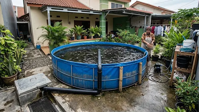 6 Ide Kolam Lele dengan Sistem Pembuangan Air, Bikin Perawatan Lebih Mudah