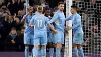 Manchester City meraih kemenangan 6-3 atas Leicester City pada laga pekan ke-19 Premier League di Stadion Etihad, Minggu (26/12/2021) dini hari WIB. (AP Photo/Scott Heppell)