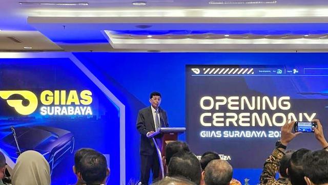 Direktur Jenderal Industri Logam, Mesin, Alat Transportasi dan Elektronika (ILMATE) Taufiek Bawazier mewakili Menteri Perindustrian pada Gaikindo Indonesia International Auto Show (GIIAS) Surabaya 2022. (Dok Kemenperin)