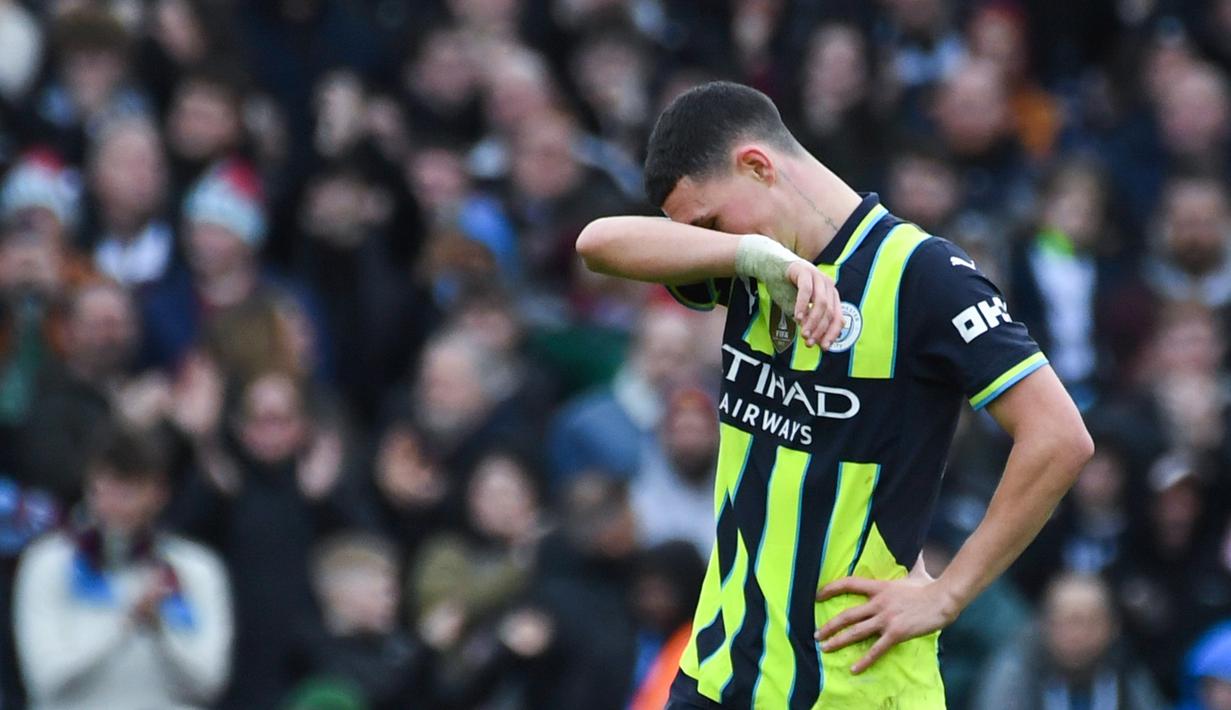 Manchester City di Premier League 2024/2025 sejauh ini: Menang 8, seri 3, kalah 6, mencetak 29 gol, kebobolan 25. Poin: 27. (AP Photo/Rui Vieira)