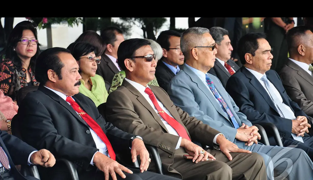 Sejumlah purnawirawan menghadiri upacara serah terima jabatan di Mabes TNI AD, Jakarta Pusat, jumat (25/7) , Mabes TNI AD, Jakarta Pusat, jumat (25/7) (Liputan6.com/Faizal Fanani)