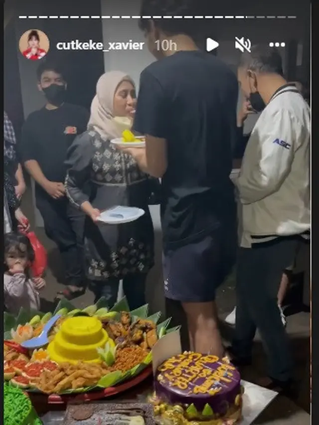 Momen ulang tahun Achmad Megantara ke-25 (Foto: Instagram/@cutkeke_xavier)