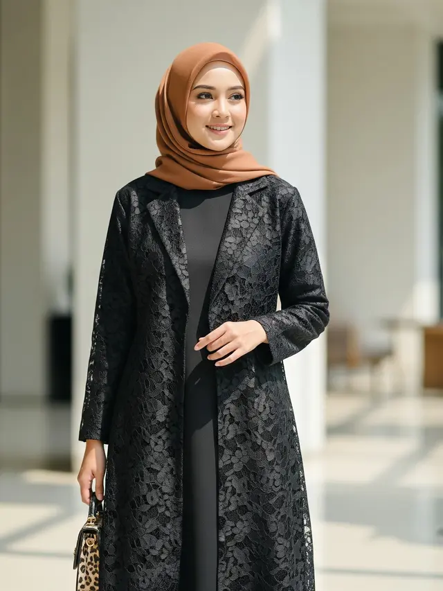 Model Abaya Blazer Brokat