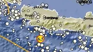 Gempa Magnitudo 6,5 mengguncang wilayah Kabupaten Garut, Jabar, Sabtu malam (27/4/2024). (Liputan6.com/ Dok BMKG)