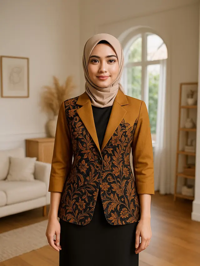 7 Model Outer Batik Kombinasi Polos yang Cocok Dipadukan dengan Rok, Simpel Tapi Anggun