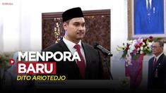 Berita video pelantikan Dito Ariotedjo oleh Presiden Jokowi sebagai Menpora (Menteri Pemuda dan Olahraga) Republik Indonesia yang baru, Senin (3/4/2023) sore hari WIB.