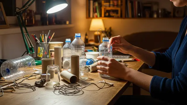 DIY Lampu Tidur dari Barang Bekas. Foto: AI Generated
