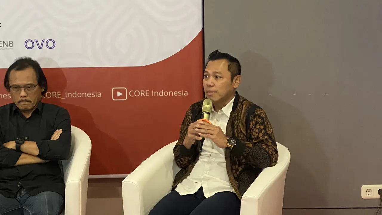 Asisten Deputi Cadangan dan Bantuan Pangan Kemenko Pangan, Sugeng Harmono saat diskusi di CORE Indonesia, Selasa (20/1/2026). (Foto: Liputan6.com/Immanuel Christian)