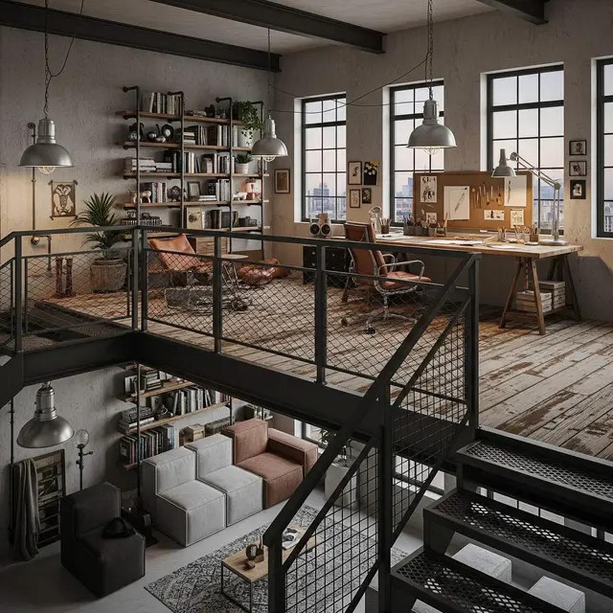 10 Inspirasi Desain Rumah Mezzanine Modern dengan Workspace Cozy di Atas