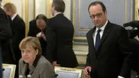 Presiden Prancis Francois Hollande dan Kanselir Jerman Angela Merkel sudah tiba di ibukota Ukraina, Kiev, untuk menyampaikan sebuah gagasan.