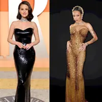 Doja Cat berhasil mencuri perhatian dalam balutan gaun emas custom dari Balmain. Dengan siluet elegan dan kilauan emas yang memukau, penampilan Doja Cat menjadi salah satu yang paling berkesan di malam itu. [@dojacat].