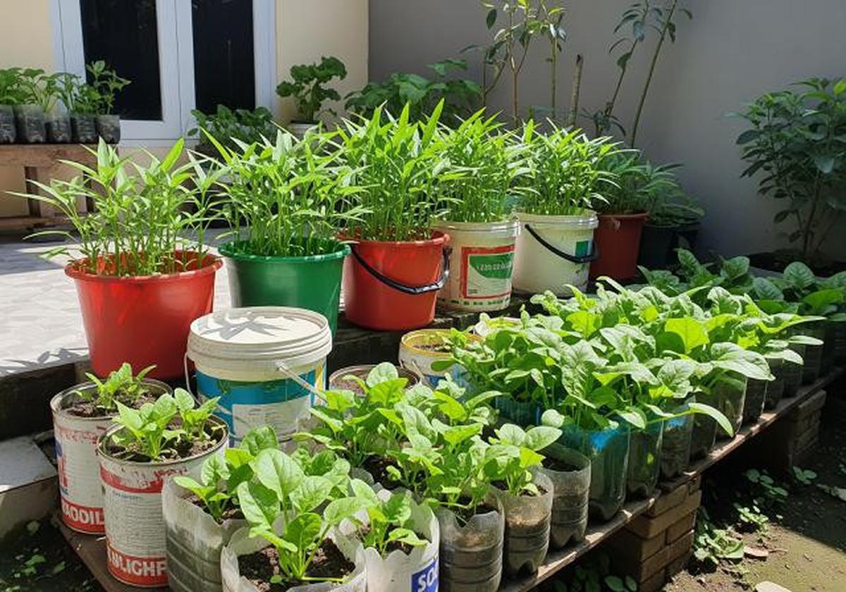 7 Desain Kebun Sayur Rumahan untuk Kangkung dan Bayam yang Praktis dan Produktif