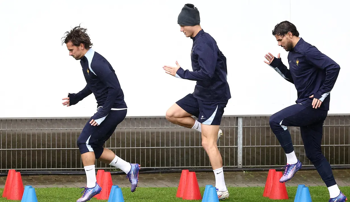 Latihan ini persiapan melawan Belgia di 16 besar Euro 2024 . (FRANCK FIFE/AFP)