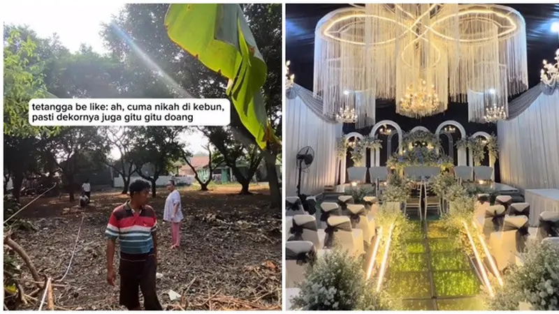 Viral Dekorasi Pernikahan di Kebun Ini Bikin Takjub, Sempat Dinyinyirin Tetangga