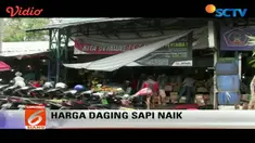 Daging sapi di pasar tradisional sepi pembeli akibat kenaikan harga.