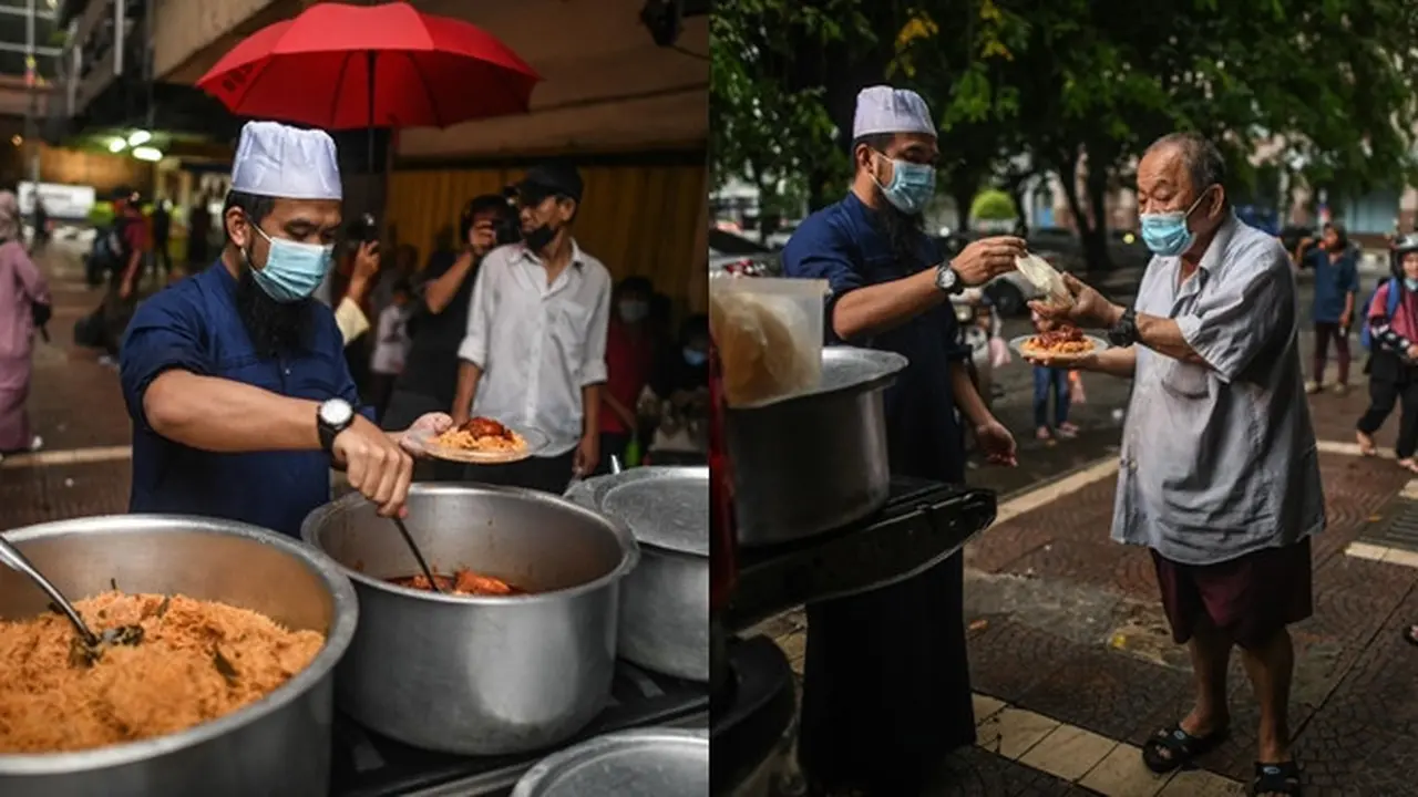 Ustaz dari Malaysia Ini Berikan 300 Makanan Buka Puasa pada Tunawisma, Tuai Pujian