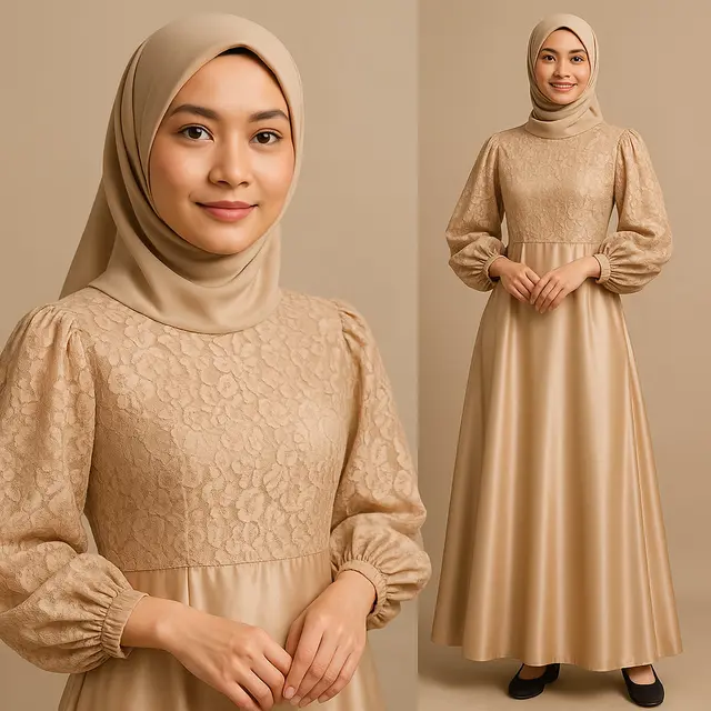 Model Gamis Brokat Mewah dan Elegan yang Lagi Tren/Ilustrasi gambar AI