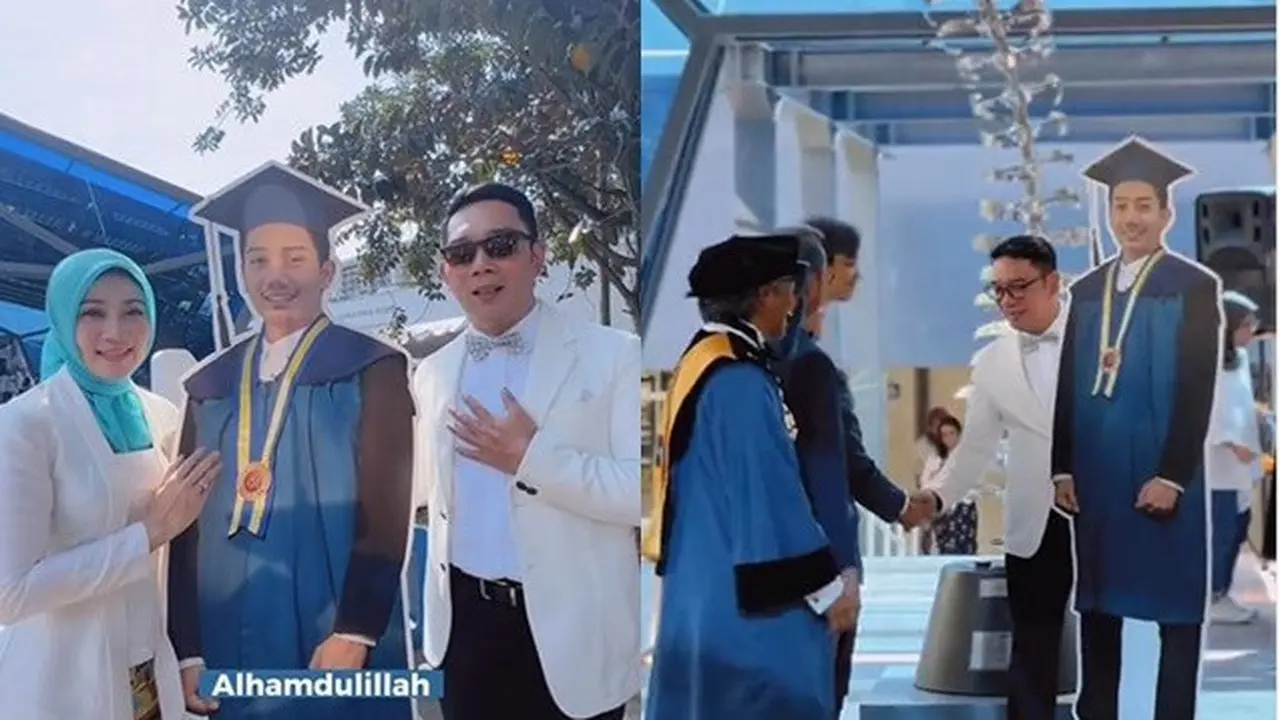 6 Potret Ridwan Kamil Wakili Mendiang Eril Wisuda, Tak Kuasa Tahan Air Mata