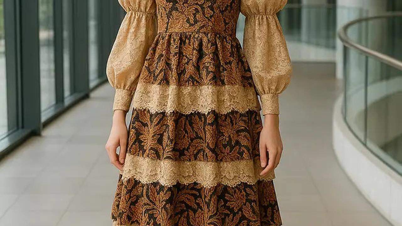 7 Model Batik Brokat Kombinasi Lengan Puff dan Bishop yang Sedang Hits di 2025