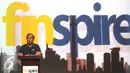 Direktur Utama Bank Mandiri Kartika Wirjoatmodjo memberi sambutan saat pegelaran Finspire di Jakarta, Rabu (9/11). Finspire merupakan event Mandiri Capital Indonesia yang bertujuan mendukung perkembangan Fintech di Indonesia. (Liputan6.com/Angga Yuniar)